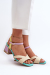 Women's Elegant Sandals with Stiletto Heel Purple D&A MR38-549
