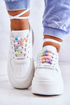 Buty Sportowe Sneakersy Damskie Wiązane Białe Manila