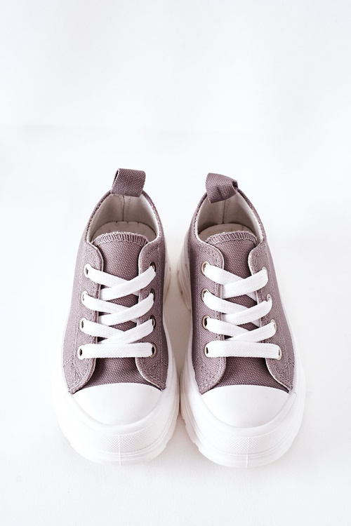Children's Sneakers On A Platform Grey Travel Time