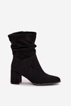 Women's ankle boots with gathering on wooden heel Ivressa