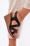 Wedge Sandals For Women Sergio Leone SK223 Black