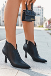 Patent Low Women's Boots on Heel Black Jolivra