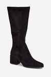 Women's Low Heel Eco Suede Boots Sergio Leone KZ212 Black