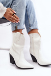 Women's Cowboy Boots On Heel White Melaitia