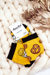 Men's Funny Socks Unmatched Beer And Pretzels Yellow