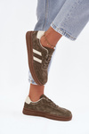 Women's Suede Sneakers on Platform Dark Green Sylviona