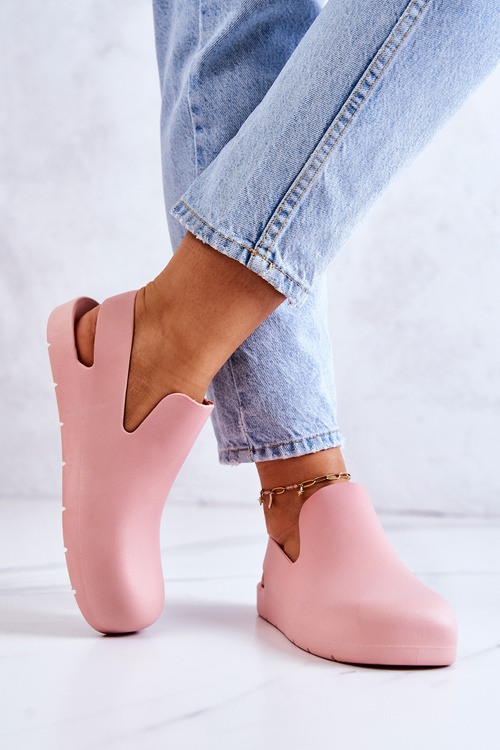 Fashionable Rubber Clogs Pink Meriko