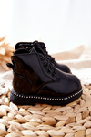 Leather Children's Boots Lacquered Black Maris