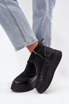 Women's Snow Boots on Platform Lined with Fur Black Tahlira