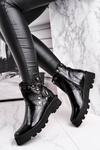 Women’s Boots Lacquered Leather Black Exquisite 1199