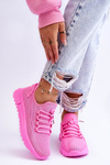 Buty Sportowe Sneakersy Damskie Wsuwane Różowe Rosett