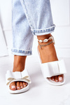 Rubber Slippers With A Bow White April
