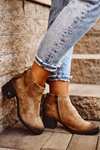 Women’s Boot On High Heel Suede Beige Volares
