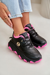 Warm Women's Sports Shoes Lace-up Platform Black Bialoa