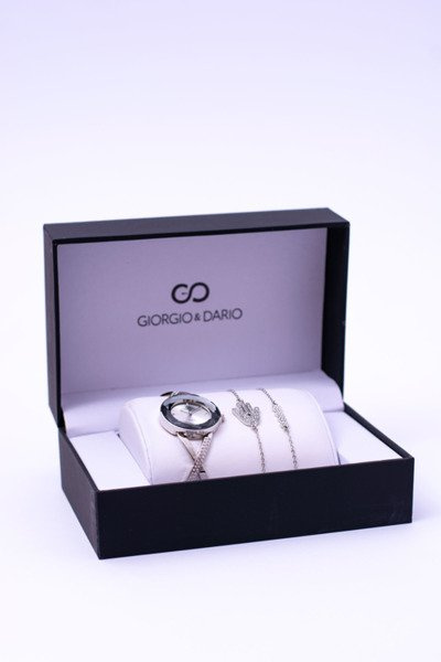 Giorgio Dario Set Silver Watch Two Bracelets