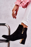 suede boots on a post with a decoration Black Erine
