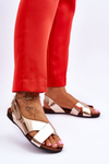 Velcro Leather Sandals Gold Addison 