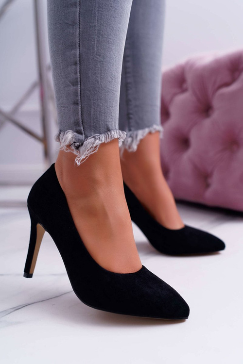 Women's Stilettos Suede Pointed Black Kiss Me