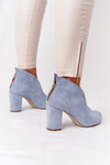 Suede Boots On A Post With A Cut-out Exquisite 1243 Blue