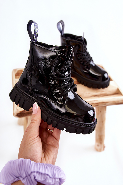 Lacquered Warm Boots Black Heidi