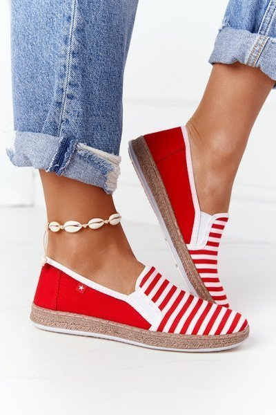 Espadryle Big Star Czerwono-Białe HH276003