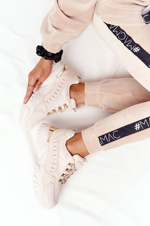 Women's Sneakers On A Chunky Sole Beige Good Mood