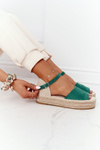 Sandals On A Braided Platform Green Megara