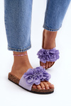 Women's Purple Flower Slides Lulania