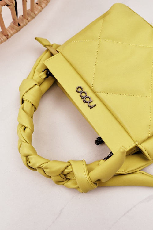Small Quilted Purse On A Chain NOBO NBAG-K1330 Yellow