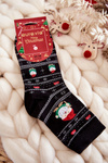 Women's Cotton Christmas Socks gnomes Black 