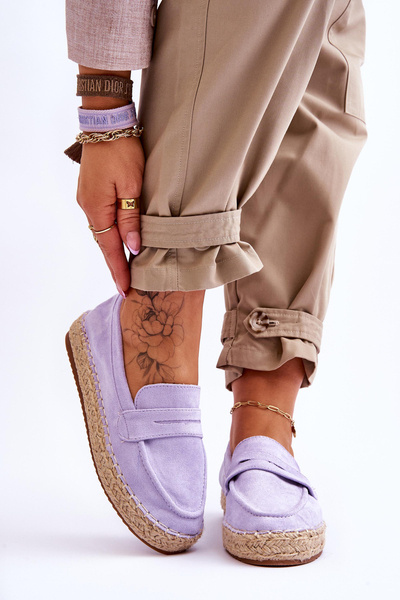 Espadryle Damskie Zamsz Fioletowe Keyla