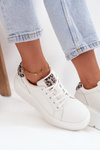 Leather Women's Sneakers on Platform Panterka Vinceza 89144 White