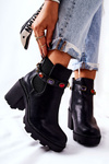 Leather Women’s Boots On High Heel Black Makbet