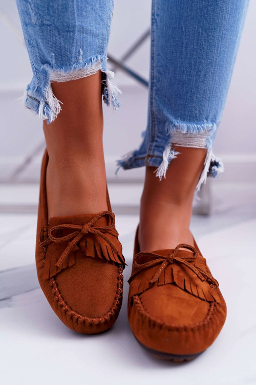 Mokasyny Damskie Zamszowe Camel Espanto