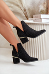 Embellished Women's Ankle Boots With Pointed Toes Black Fararia