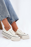 Women's Leather Sneakers On Platform GOE RR2N4106 White