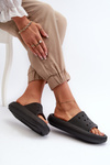 Women's Foam Slides With Thick Sole Black Beula