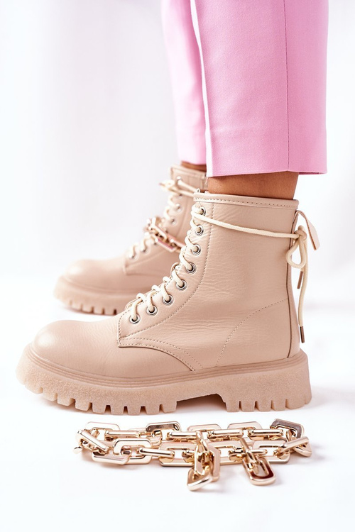 Stylish High Boots Beige Grail
