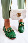 Women's Leather Loafers Green Coriso