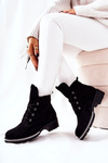 Suede Leather lined boots Black Grecia