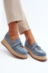 Women's Moccasins with Woven Sole Blue Torresia
