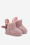 Girls Insulated Snow Boots With Bows Dirty Pink Meriva