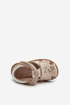 Children's Patterned Sandals With Velcro Gold Maellita
