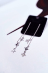 Women's Earrings Silver Wheels Hanging Flowers Veronica