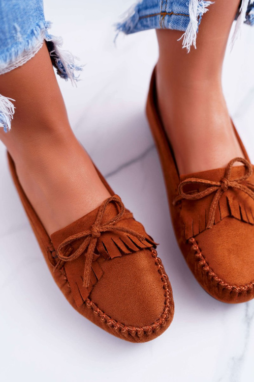 Mokasyny Damskie Zamszowe Camel Espanto