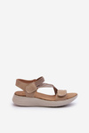 Women's Comfortable Sandals with Velcro Beige Eladora