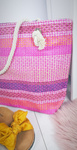 Large Beach Bag Sack with String Pink