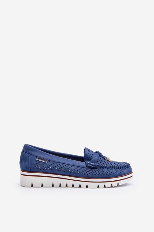 Women's Blue Cutout Moccasins Twista