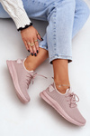 Buty Sportowe Wsuwane Siateczkowe Damskie Różowe Harice