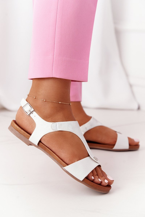 Classic Leather Sandals S.Barski 541-8 Silver